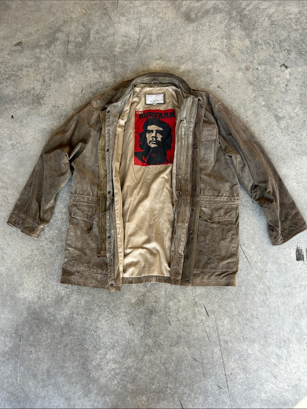 Rare Vintage Wilson’s Leather M. Julian Brown Suede Che Guevara Trench Coat XL